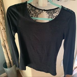 H and M black lace top